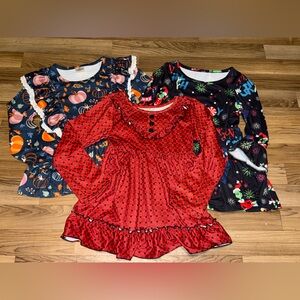 Girls Boutique Holiday Top Lot of 3 Sz 6/7